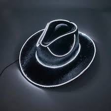 Party Hat Neon Light Up Cowboy Hat Black