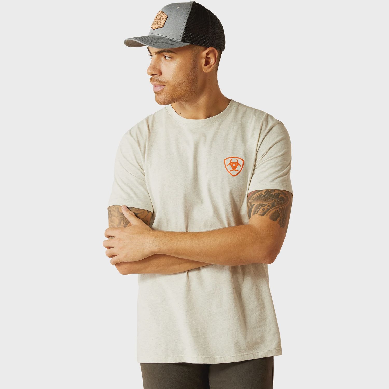 Ariat Menws Bison Landscape Oatmeal Heather T-Shirt, Color: Oatmeal Heather, Size: S
