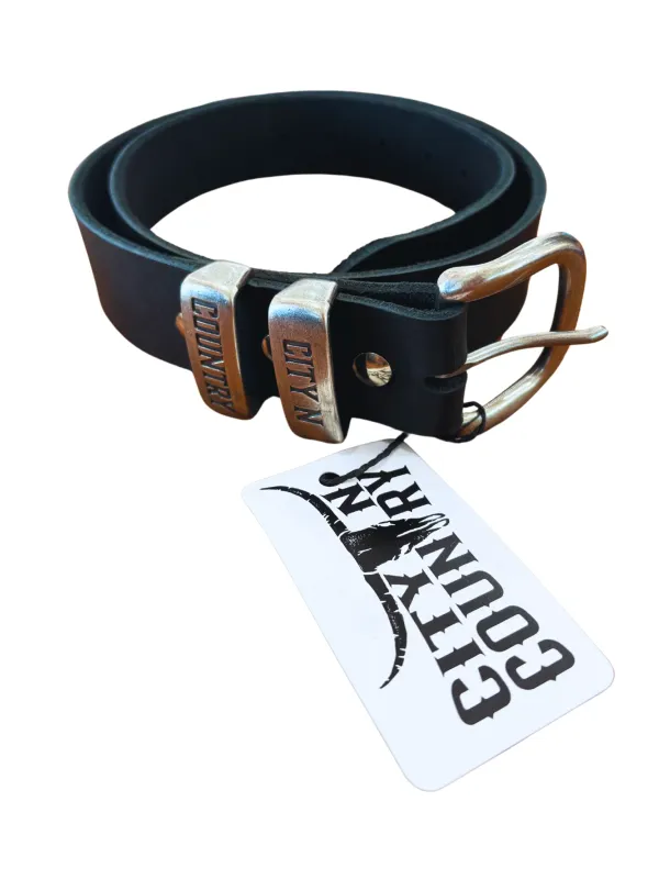 City N Country Australian Made Black Leather Belt