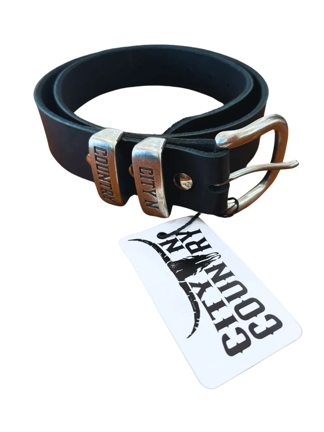City N Country Australian Made Black Leather Belt, Size: 32