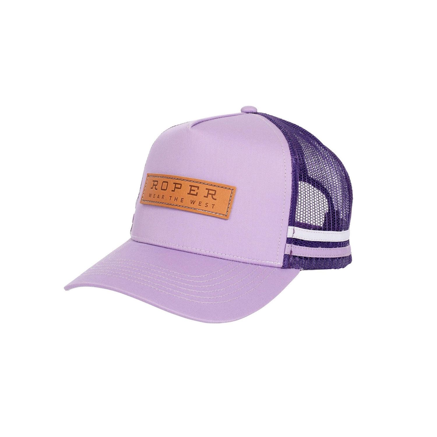 Roper Leather Patch Violet Trucker Cap