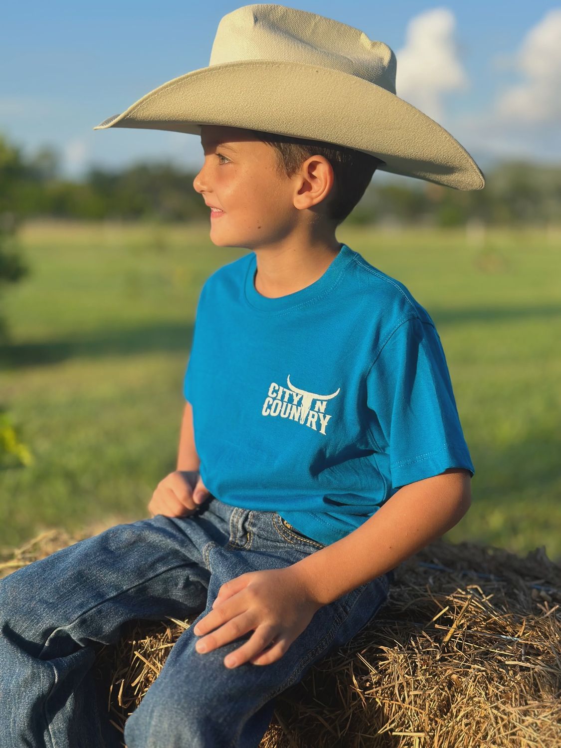 City N Country Kids Classic Blue and White T-Shirt, Color: Blue, Size: 00