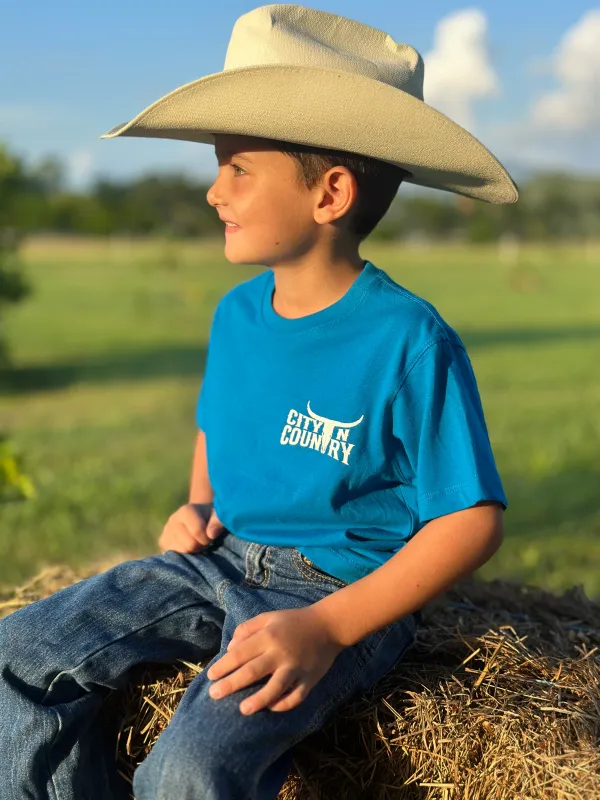 City N Country Kids Classic Blue and White T-Shirt