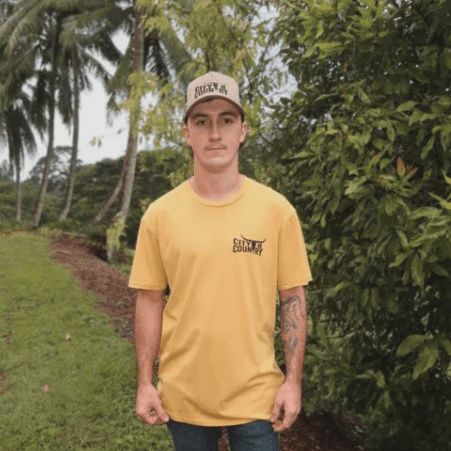City N Country Mens Classic Mustard T-Shirt, Color: Mustard, Size: S
