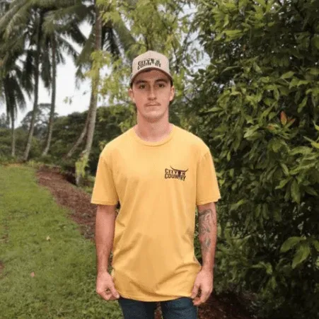 City N Country Mens Classic Mustard T-Shirt, Color: Mustard, Size: S