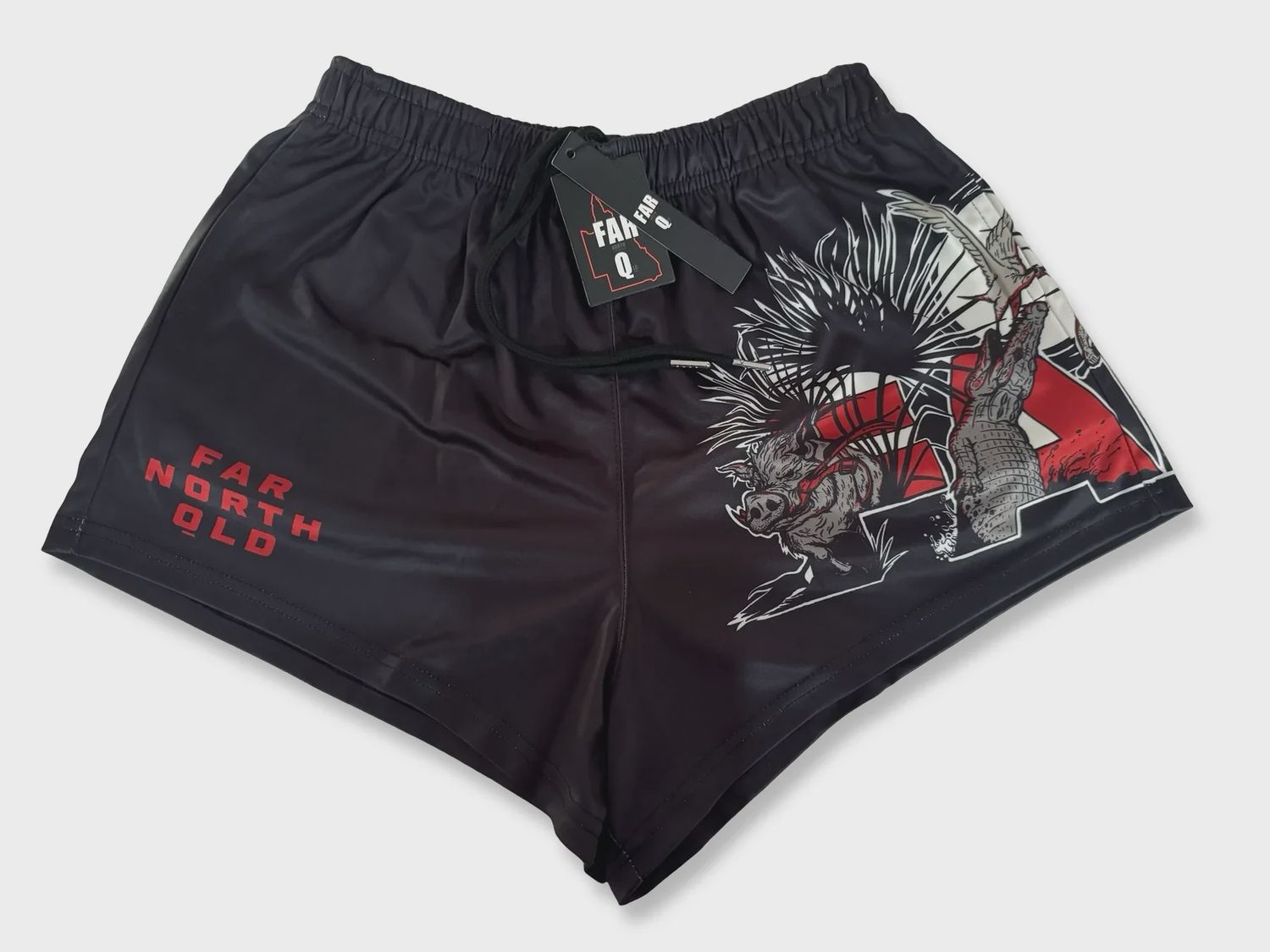 FarQ Adult Black And Red Footy Short, Color: Black, Size: S