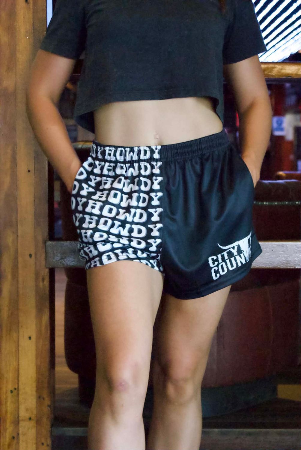 City N Country Adult Howdy Black Footy Short, Size: XS