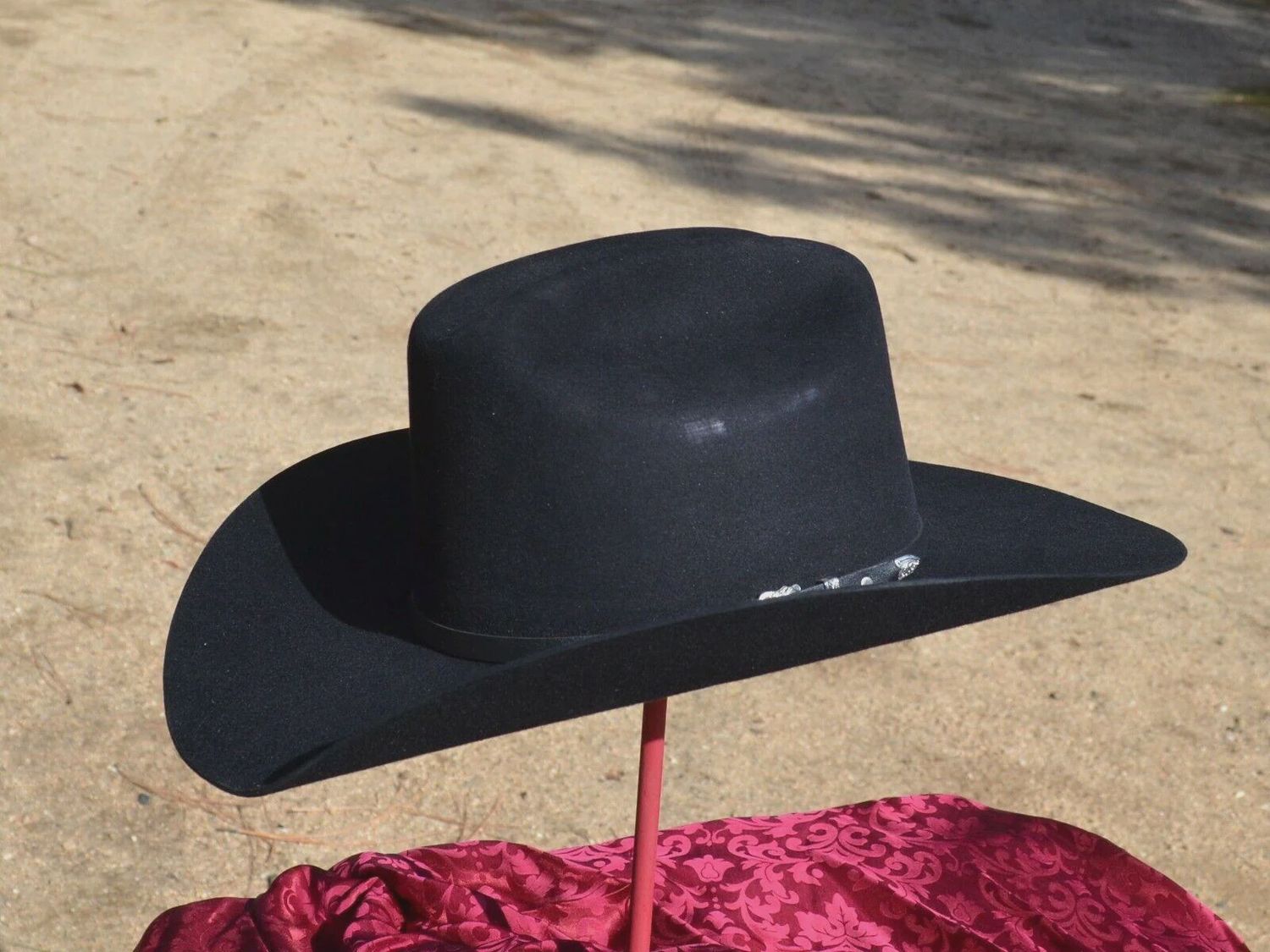 Summit Hat Wool Felt Cattleman With Elastic Band Black Hat, Accessory size: S