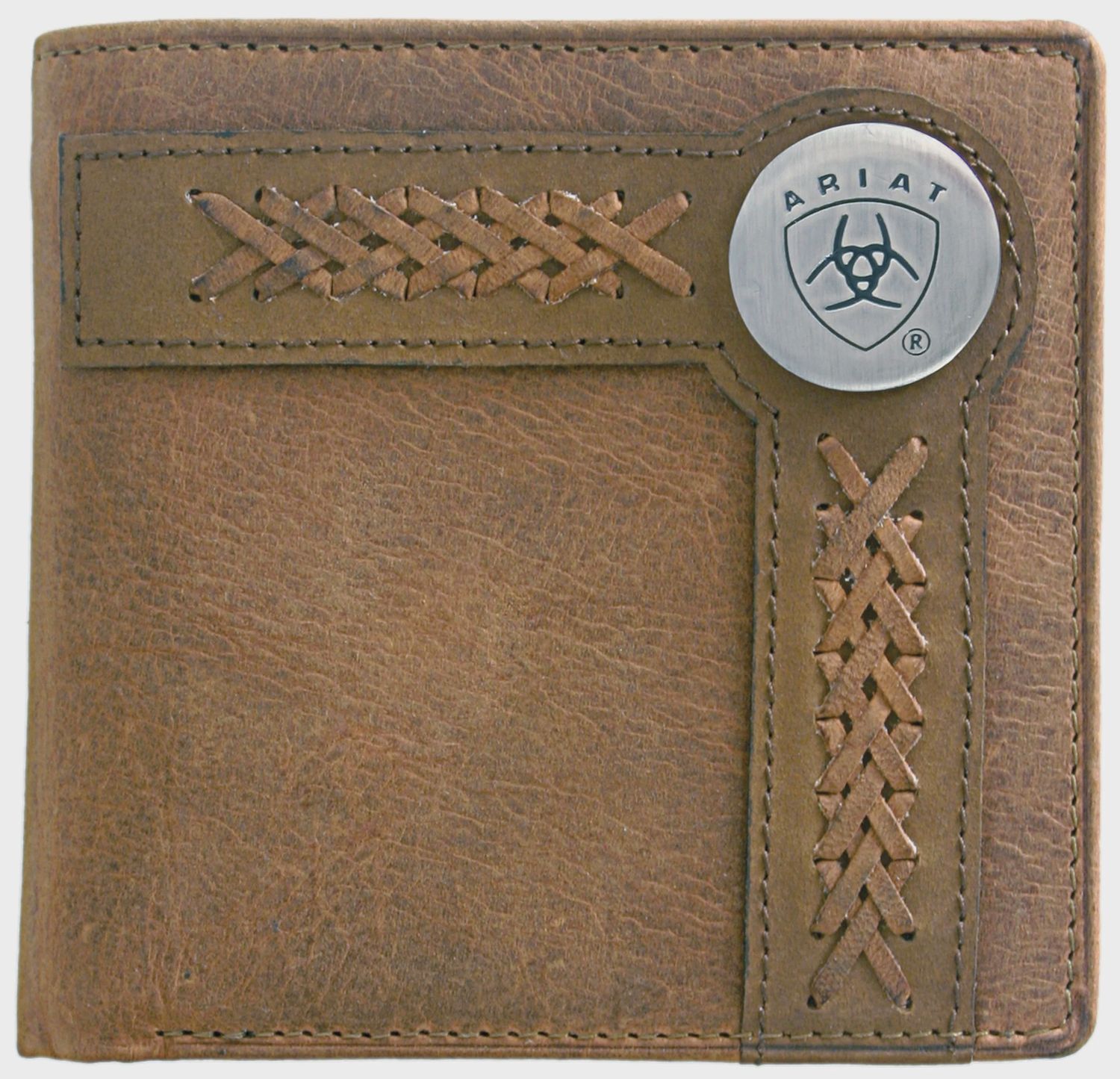 Ariat Bi Fold Accent Overlay Leather Wallet