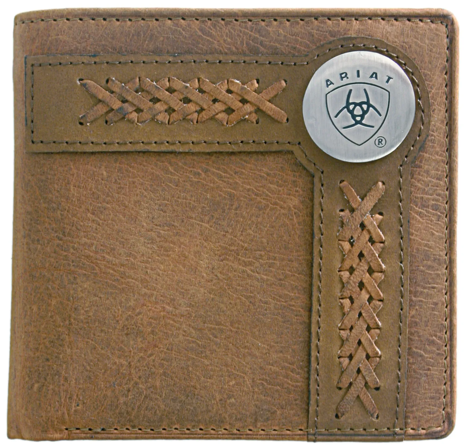 Ariat Bi Fold Accent Overlay Leather Wallet