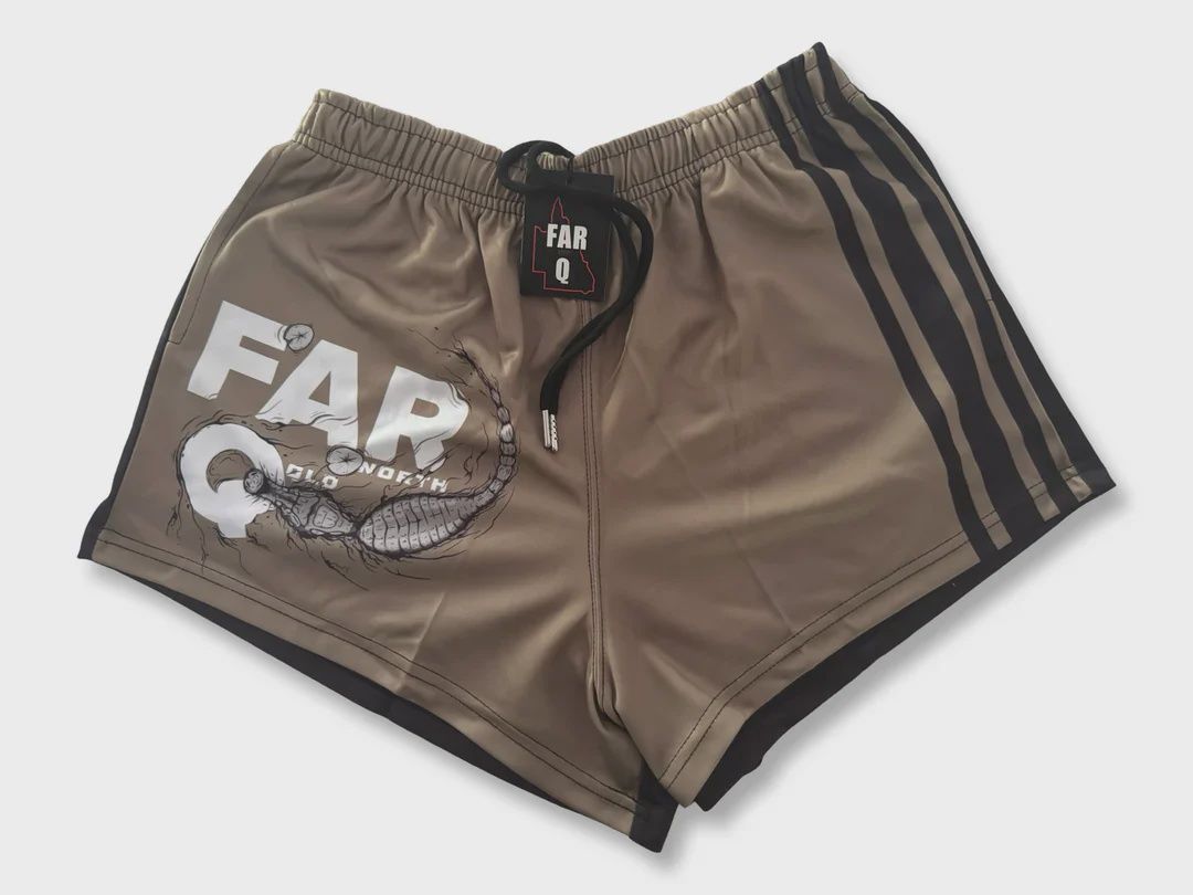 FarQ Adult Green Croc Bite Footy Short, Color: Green, Size: S