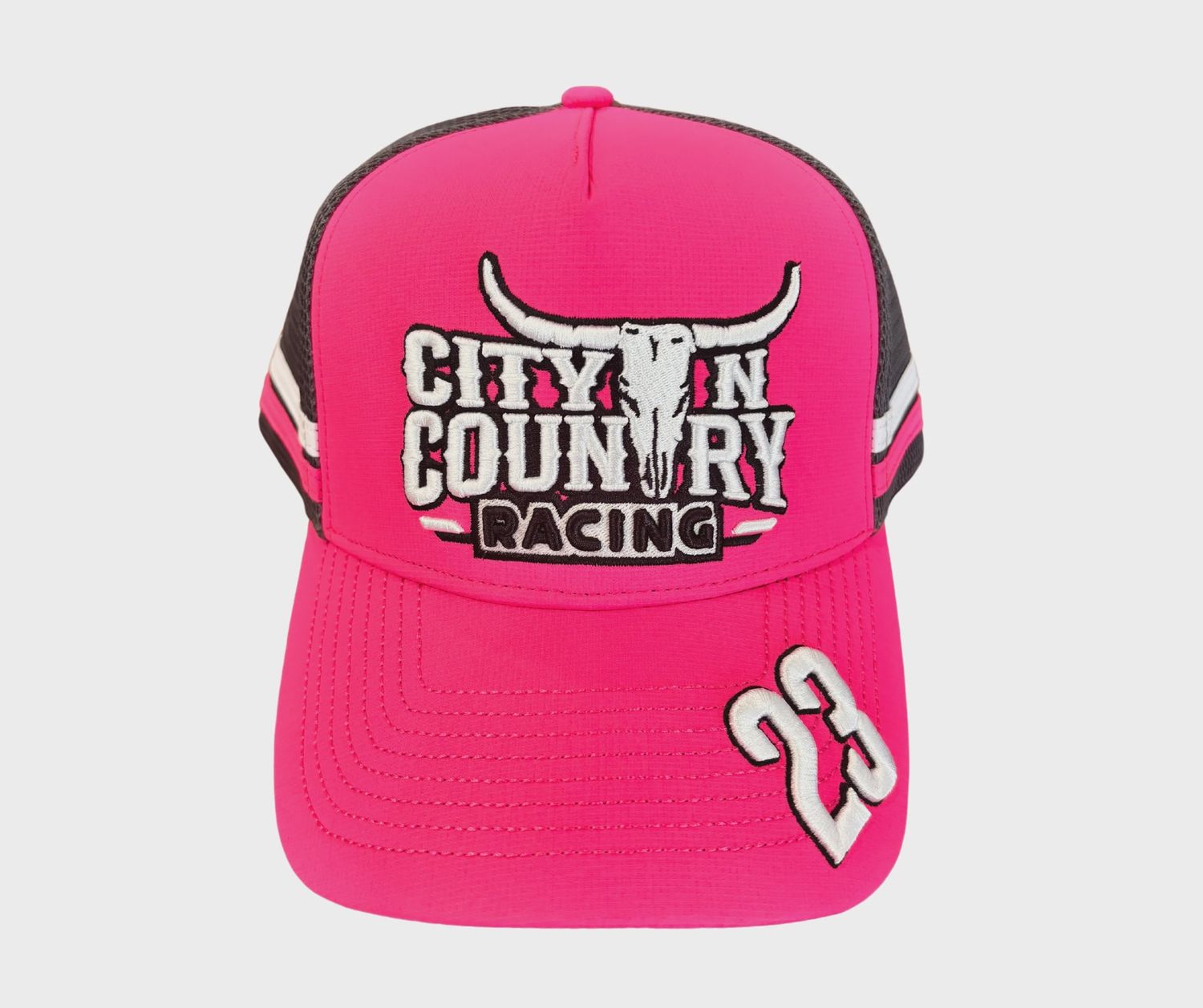 City N Country 3D Racing Hot Pink and Charcoal Cap