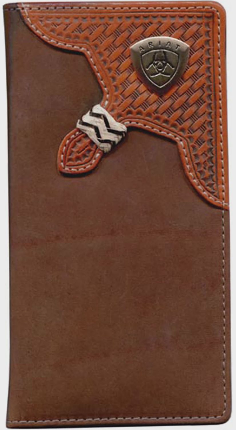 Ariat Rodeo Basket Weaven Overlay LeatherWallet