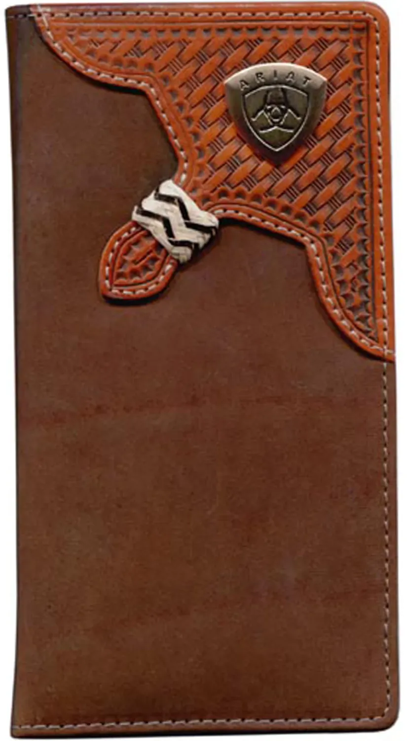 Ariat Rodeo Basket Weaven Overlay LeatherWallet