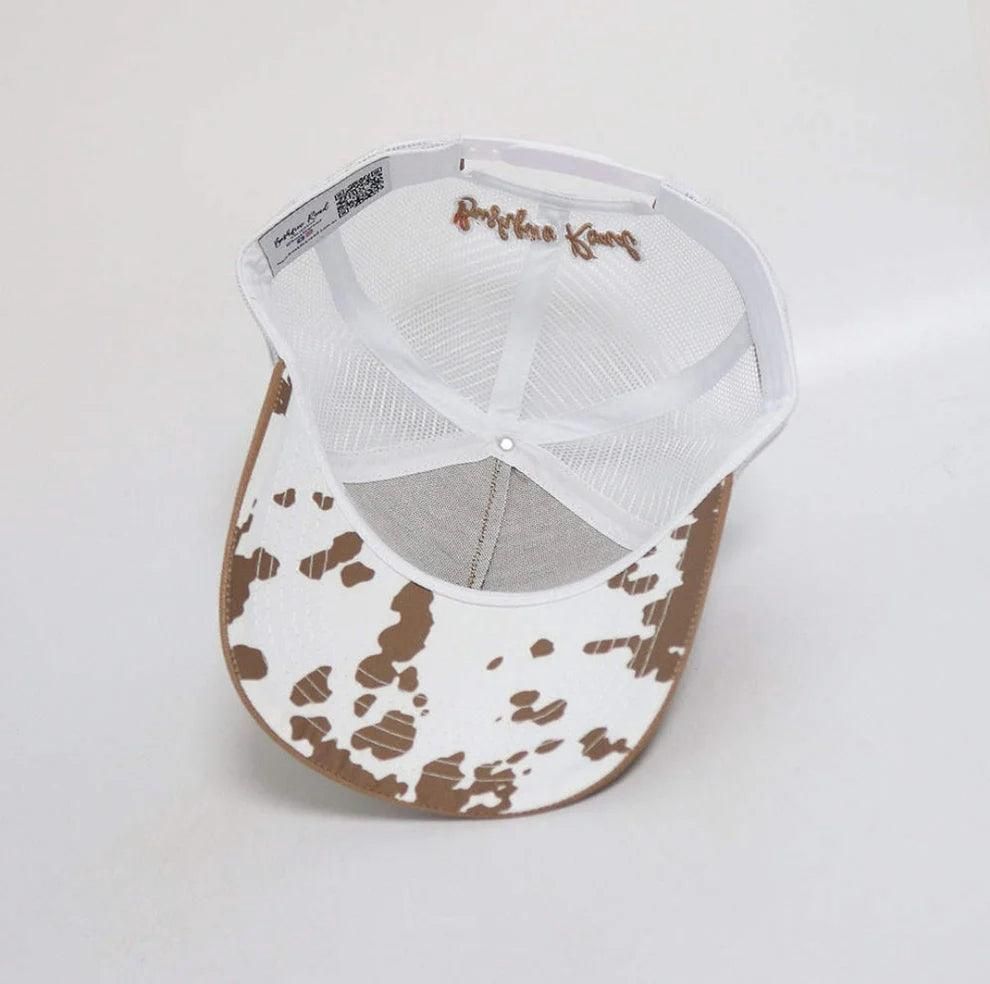 Bushfire Road Beige Cow Print Trucker Cap