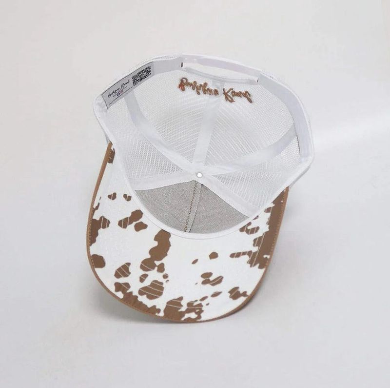 Bushfire Road Beige Cow Print Trucker Cap