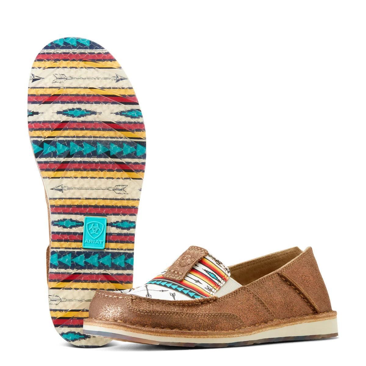 Ariat Ladies Rose Gold And Aztec Arrow Print Cruiser, Size: 5.5