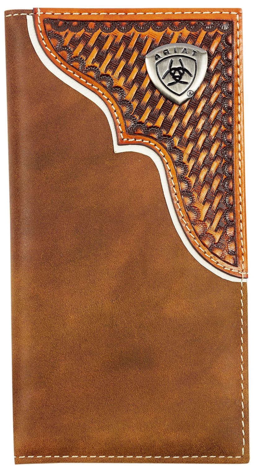 Ariat Rodeo Basket Weave Overlay Leather Wallet