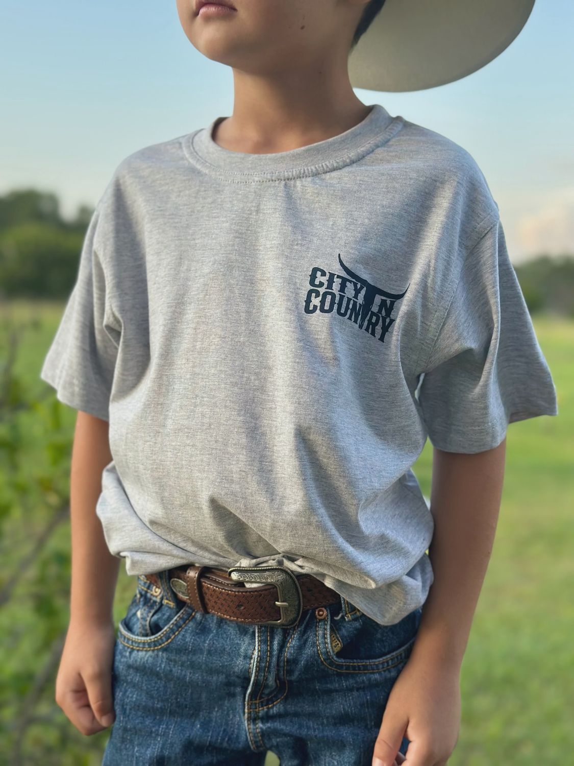 City N Country Kids Classic Grey Marle and Navy T-Shirt, Color: Grey Marle, Size: 00
