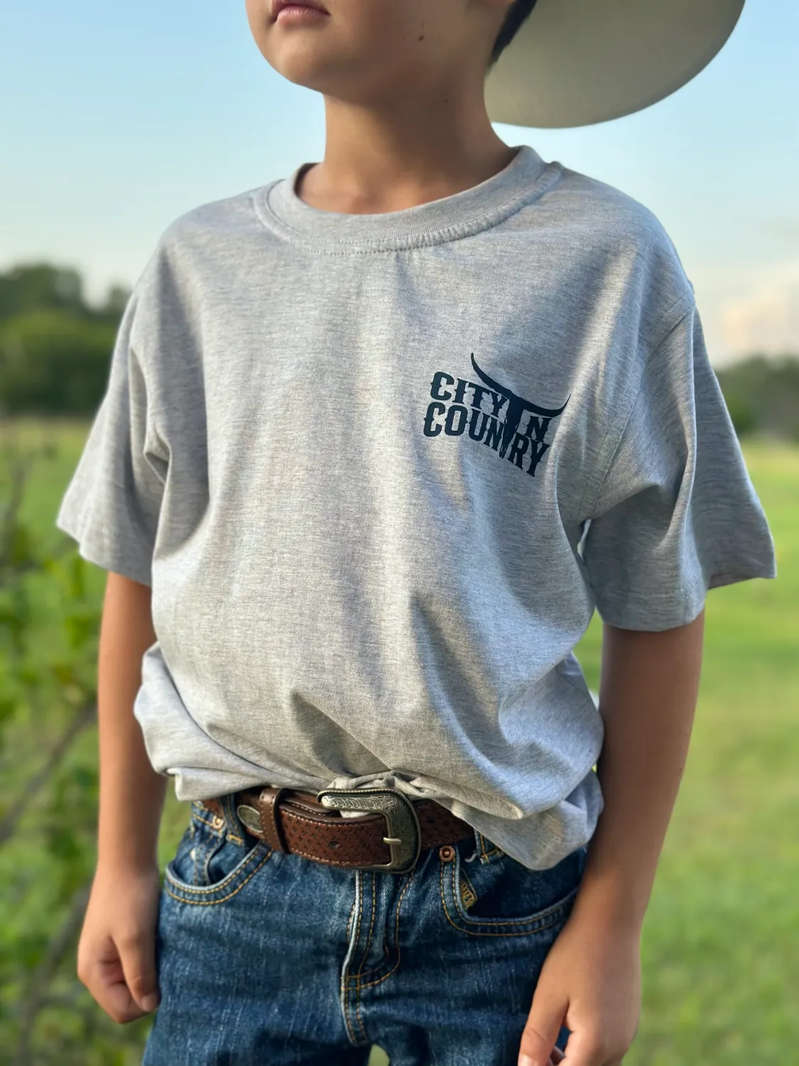 City N Country Kids Classic Grey Marle and Navy T-Shirt, Color: Grey Marle, Size: 00