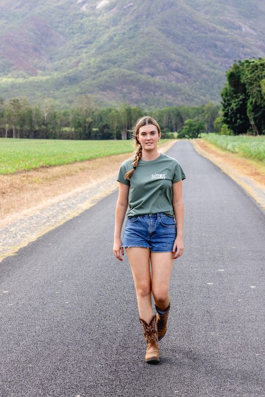 City N Country Ladies Classic Sage and Silver T-Shirt