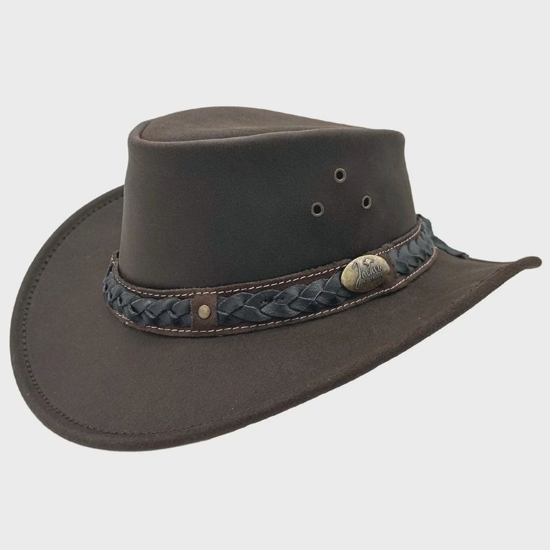 Jacaru Bush Tucker Brown Leather Hat