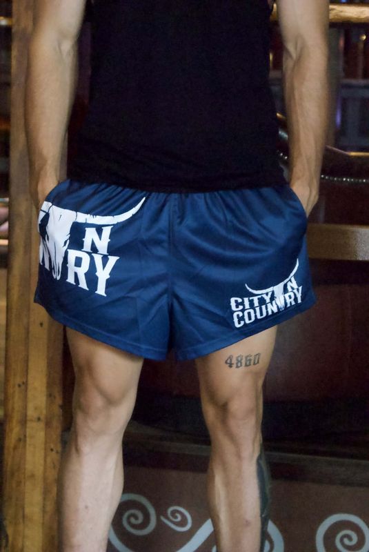 City N Country Adult Classic Blue and White Footy Short
