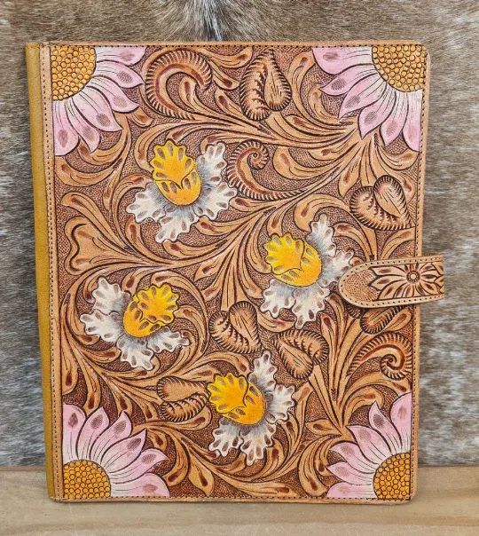 Bushfire Road Organiser Daffodil Leather Folder