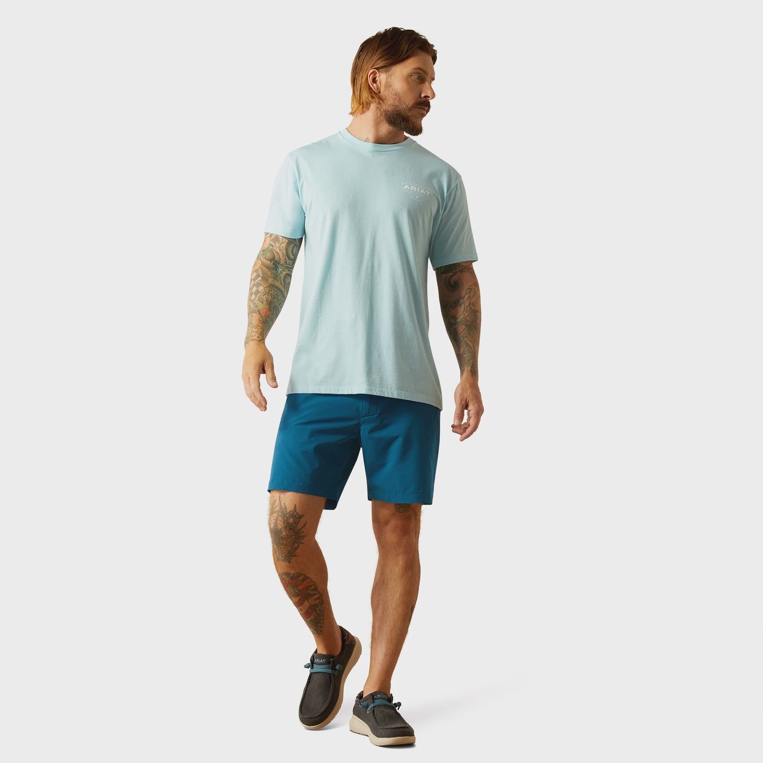 Ariat Mens Southwest Simple Tee Sky Blue Heather T-Shirt, Color: Sky Blue, Size: S