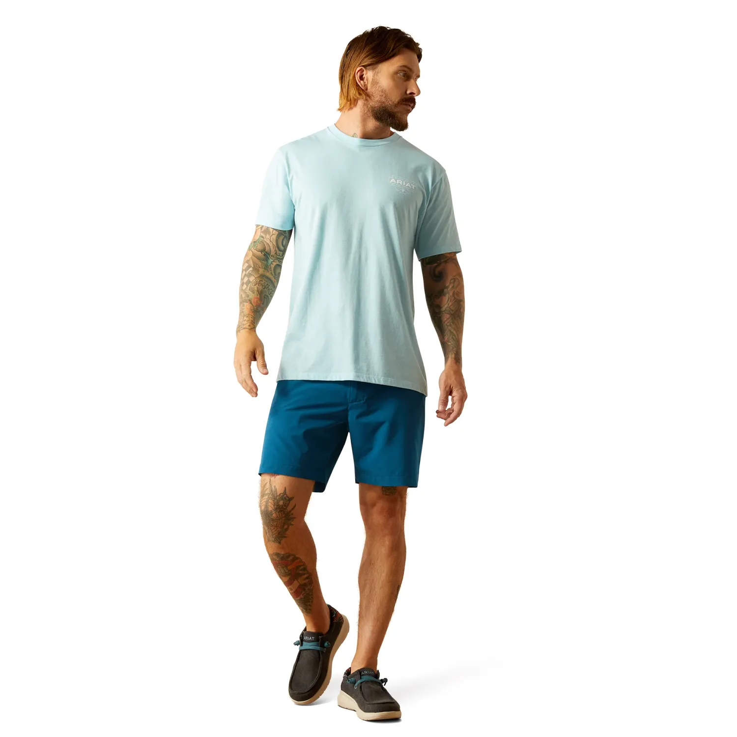 Ariat Mens Southwest Simple Tee Sky Blue Heather T-Shirt, Color: Sky Blue, Size: S