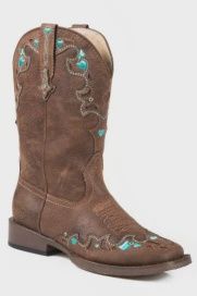 Roper Kids Toddler Hearts Brown Boot, Shoe size: 5