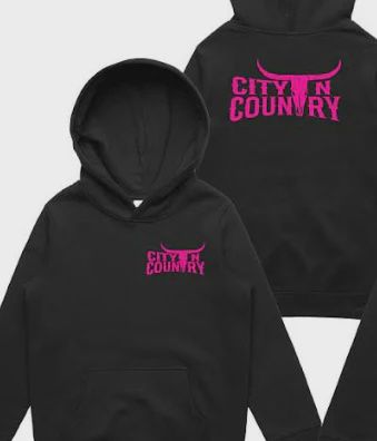 City N Country Kids Classic Black and Pink Hoodie