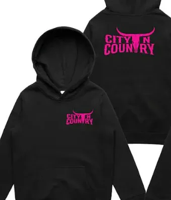 City N Country Kids Classic Black and Pink Hoodie