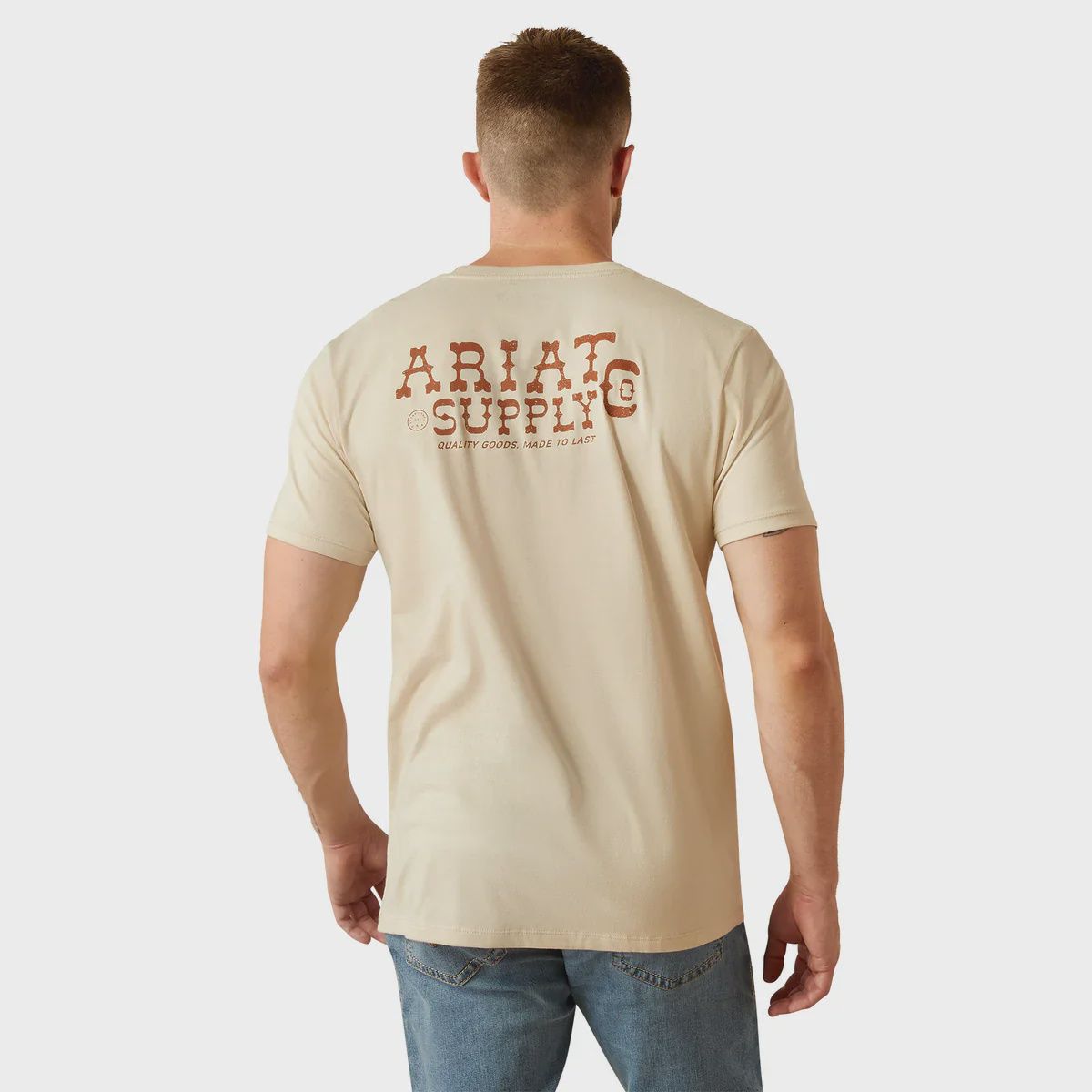 Ariat Mens Supply Co Natural T-Shirt, Color: Natural, Size: S