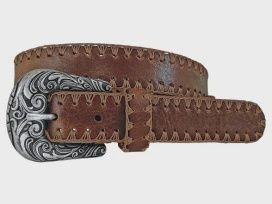 Roper Leather Croquet Edges Belt, Accessory size: S