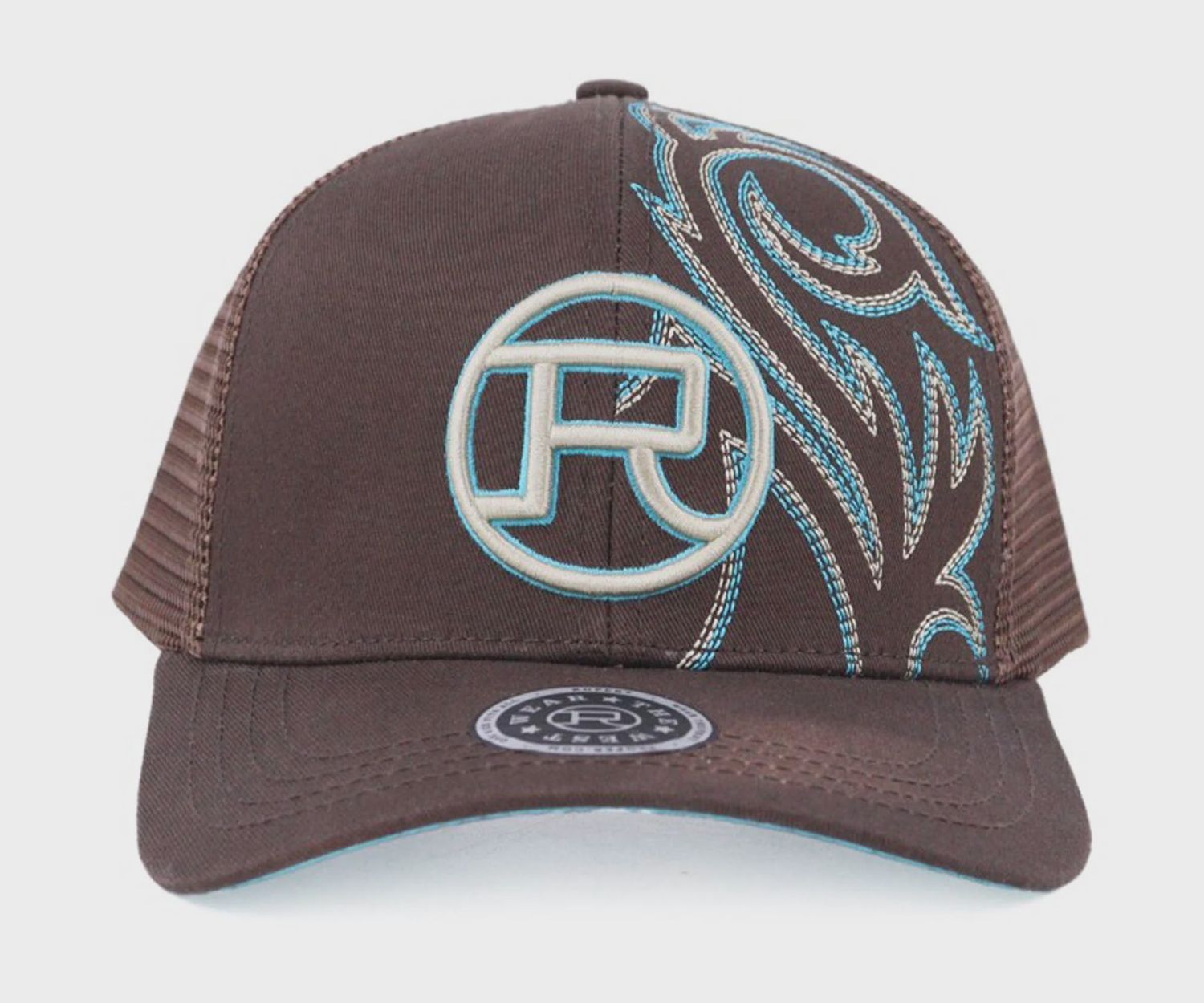 Roper Brown and Turquoise Paisley Trucker Cap