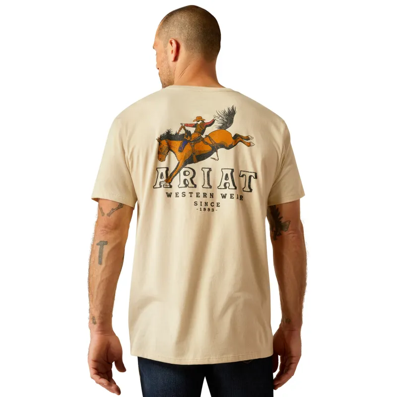 Ariat Mens Bronc Ridin Heritage Natural T-Shirt