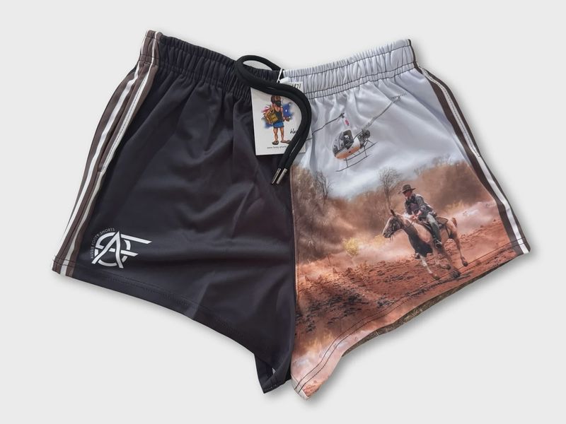 Aussie Footy Shorts Adult Chopper Horse Footy Short