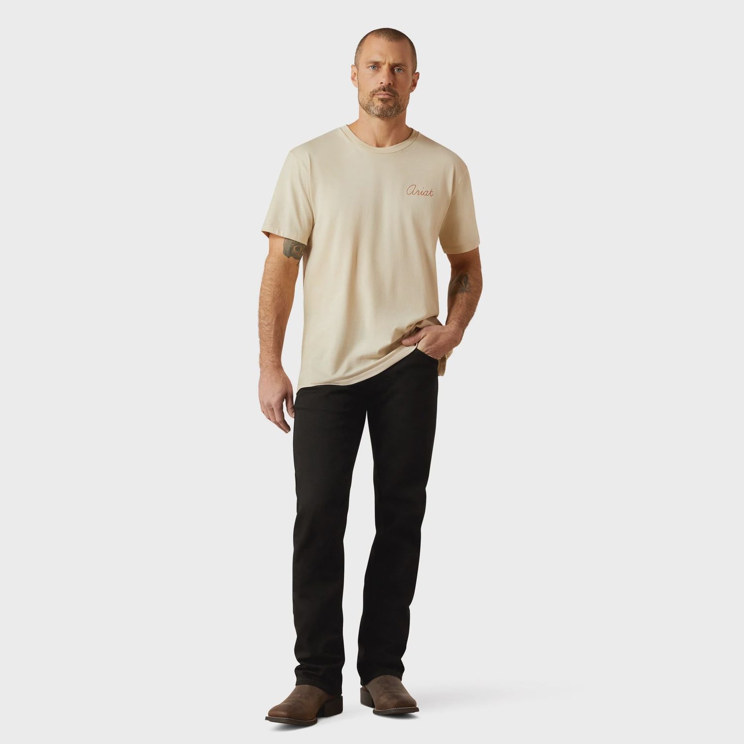 Ariat Mens Ropers Delight T-Shirt, Color: Natural, Size: S