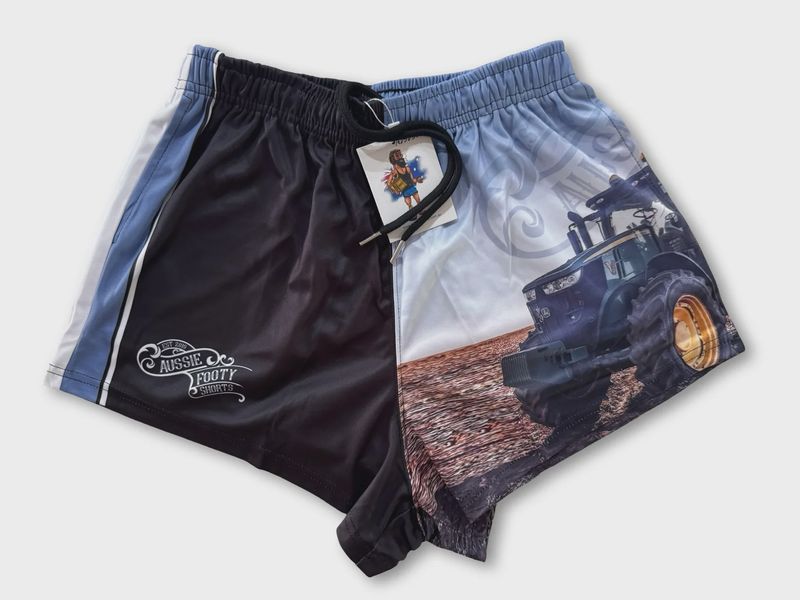 Aussie Footy Shorts Adult Tractor Photo Footy Short