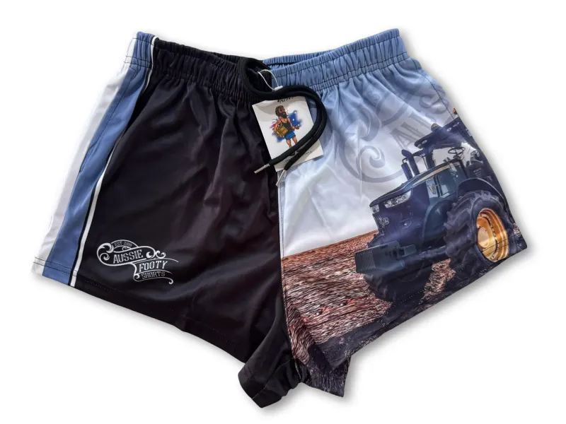 Aussie Footy Shorts Adult Tractor Photo Footy Short