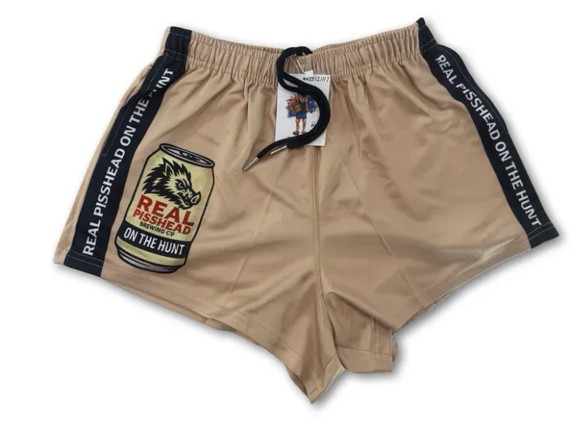 Aussie Footy Shorts Adult Real Piss Head Footy Short