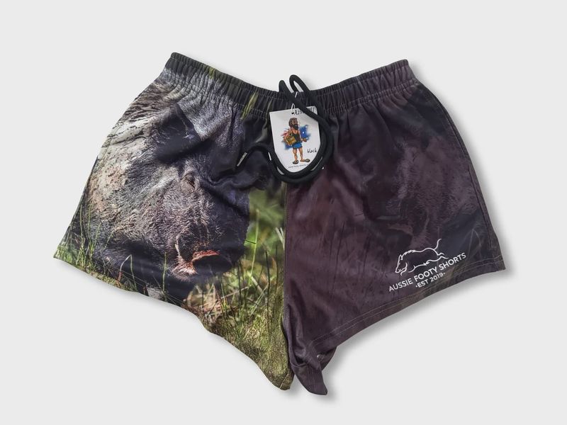 Aussie Footy Shorts Adult Wild Boar Footy Short