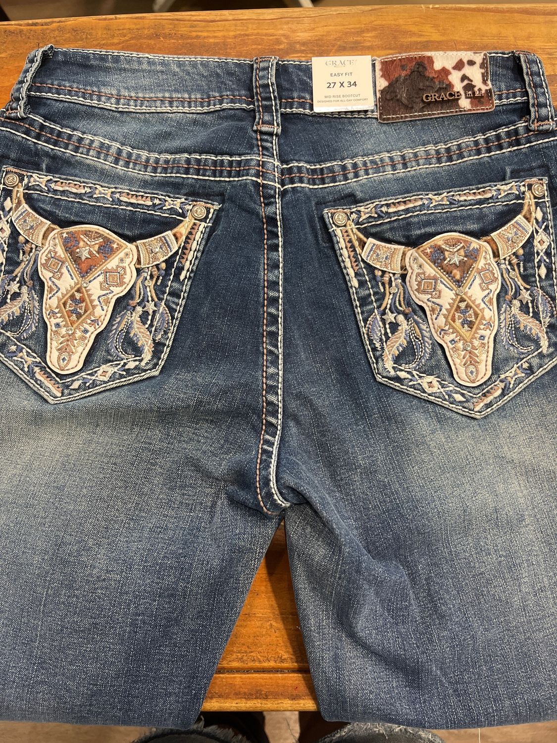 Grace In La Ladies Bull Tan Jean, Size: 25