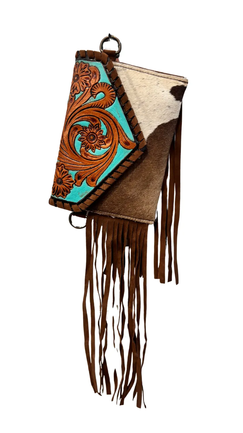 Bushfire Road Tooled Turquoise Tassel Shoulder Bag