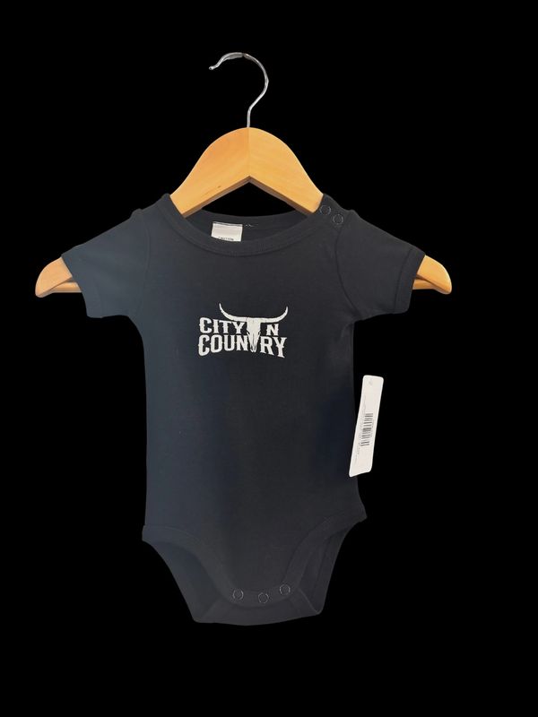 City N Country Kids Classic Black Romper Onesie