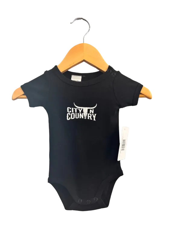 City N Country Kids Classic Black Romper Onesie