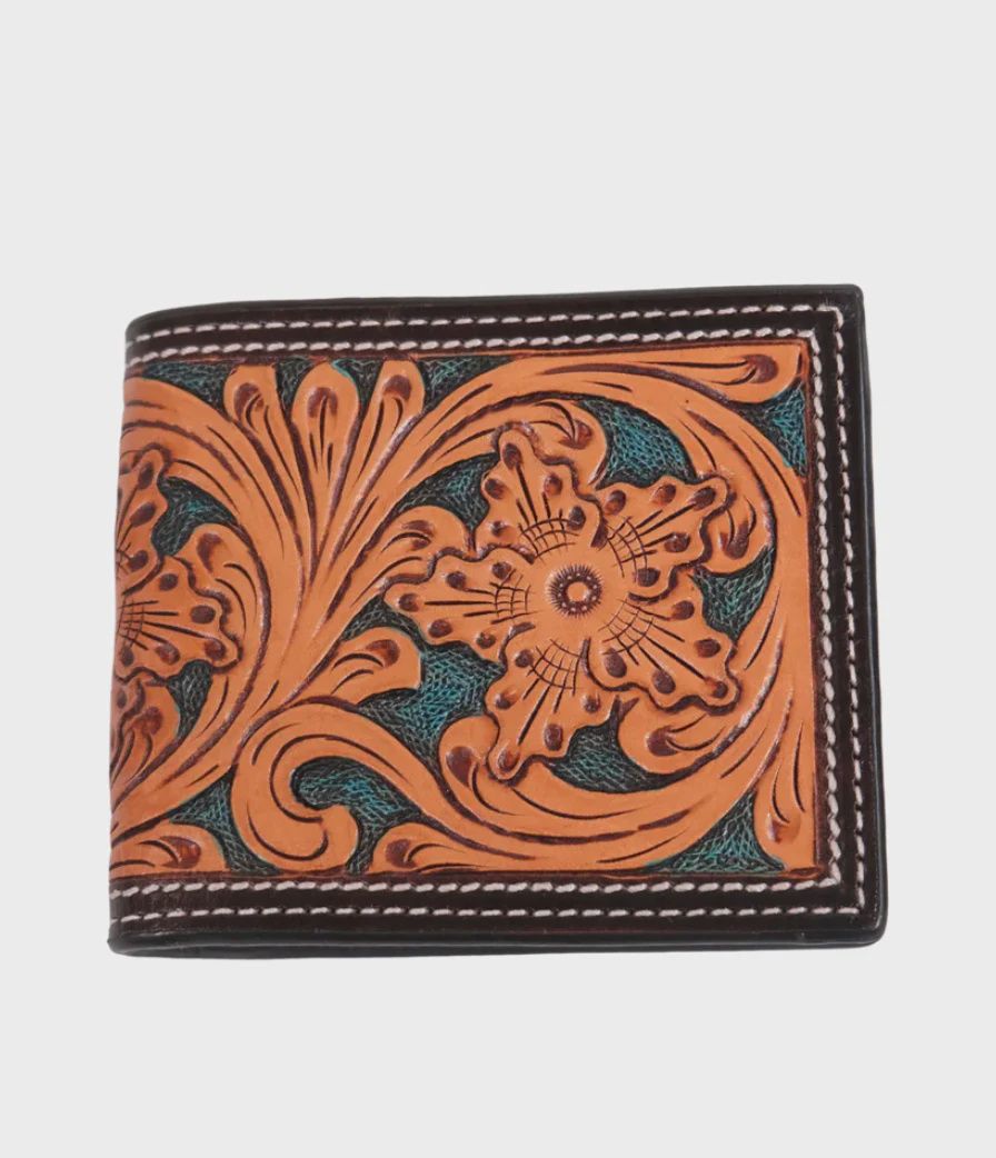 Outback King Western Bi-Fold Emerald Vine Wallet