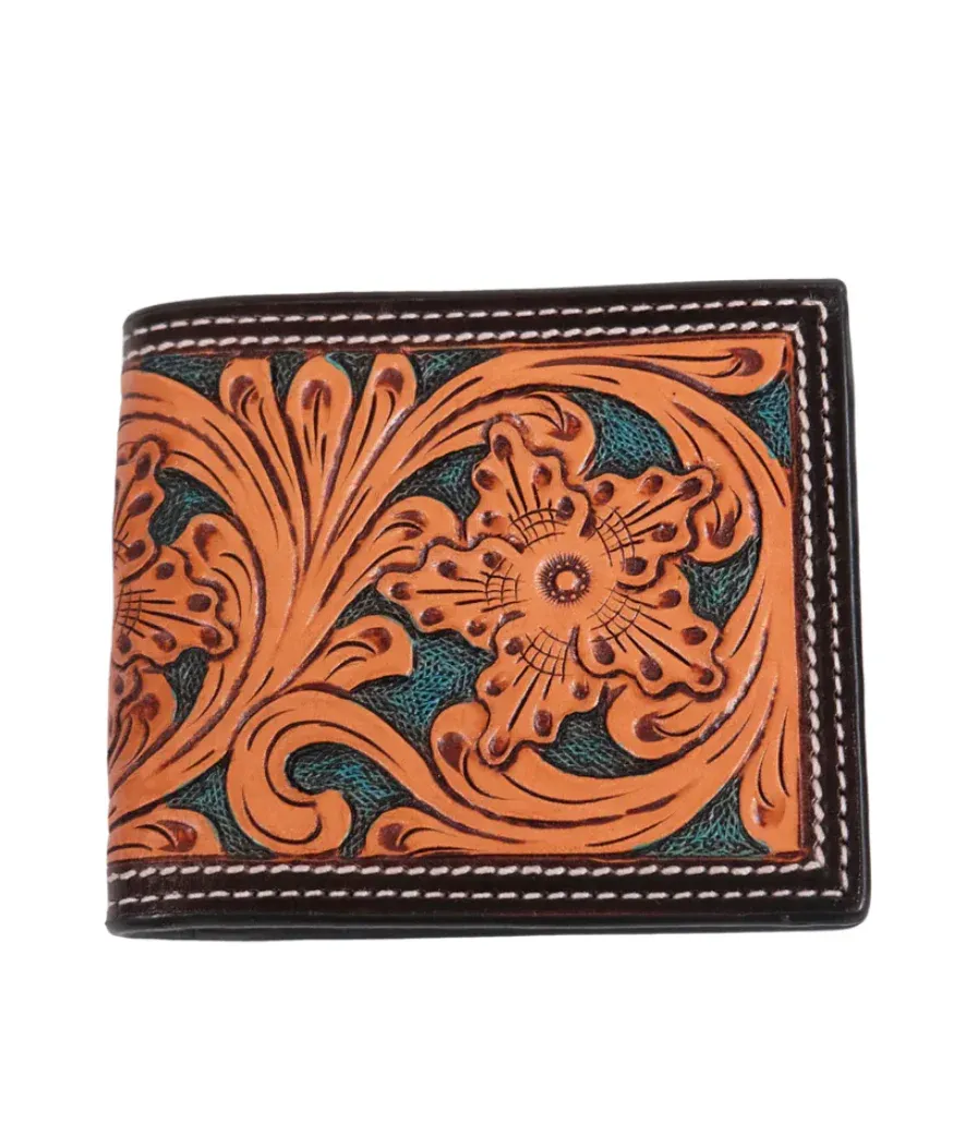 Outback King Western Bi-Fold Emerald Vine Wallet