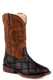 Roper Kids Little Bird Blocks Brown Boot